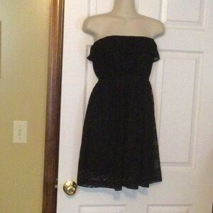 Derek Heart Lace Strapless Dress